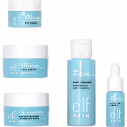 e.l.f. SKIN Hydrated Ever After Skincare Mini Kit, Cleanser, Makeup Remover, Moisturiser & Eye Cream For Hydrating Skin, Airplane-Friendly Sizes