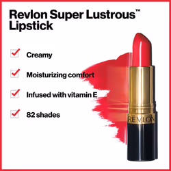 Revlon Super Lustrous Lipstick, High Impact Lipcolour with Moisturising Creamy Formula, Infused with Vitamin E and Avocado Oil in Red / Coral, Kiss Me