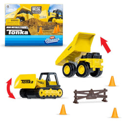Tonka Mini Classics 2-Pack Dump Truck & Bulldozer w/Accessories