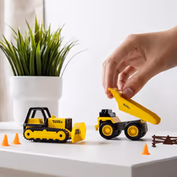 Tonka Mini Classics 2-Pack Dump Truck & Bulldozer w/Accessories