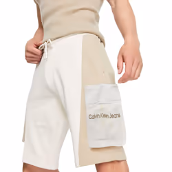 Calvin Klein Jeans Mens Shorts Monogram Jersey - White Stone, M - W29