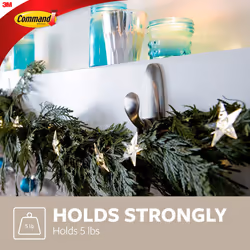Command Large Metal Hook, Brushed Nickel, Indoor Use, 1-Hook, 2-Strips, Decorate Damage-Free