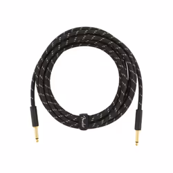 Fender Deluxe Series 15 foot Instrument Cable, Black Tweed