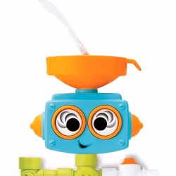 Infantino 217025 Plug & Play Plumber Set 16 Piece Bath Robot Toy for Sensory Exploration and Learning Cause and Effect, Multicolor