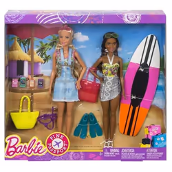 Barbie Pink Passport 2 Doll Pack Camping Adventure Dolls Gift Set