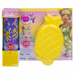Barbie Color Reveal Pop Pineapple Scent Doll With 25 Surprises Foam
