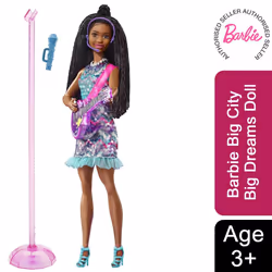 Barbie Doll with Music & Light-Up Feature, Purple Guitar - Singing