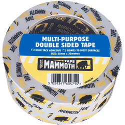 Everbuild Mammoth Multi-Purpose Double Sided Tape, White/Clear, 50 mm x 25 m