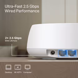 TP-Link DECO BE25(3-PACK) mesh wi-fi system Dual-band (2.4 GHz / 5 GHz) Wi-Fi 7 (802.11be) White 2 Internal - Additional view 5