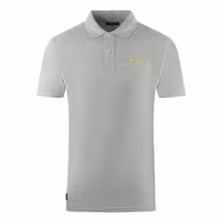 Aquascutum Brand Logo Plain Grey Polo Shirt - L