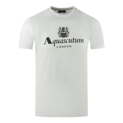 Aquascutum London Aldis Brand Logo White T-Shirt - XXL