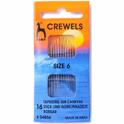Pony Crewel Sewing Needles - per pack of 16