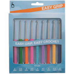 Pony P39810 Easy Grip Crochet Hook Set, Multi, 15 x 1.5 x 16 cm