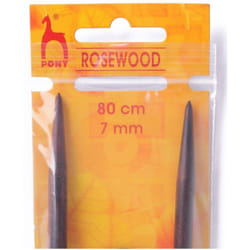 Pony Rosewood Circular Needles 80cm - each