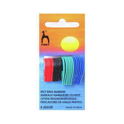 Pony Flat Ring Plastic Stitch Markers in 3 Sizes to fit needles up to 10mm