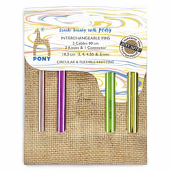 Pony Colour Knitting Pins Circular Interchangeable 4 Pairs in Jute Case: Assorted Sizes P61064