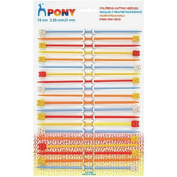 Pony Childrens Kids Starter Knitting Needles Knit Pins Length 18cm Width 3.25 & 4mm Assorted Pack (10 Pairs)