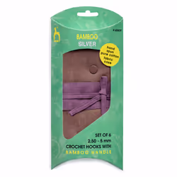 Pony Fabric Gift Set: 6 Crochet Hooks with Bamboo Handle