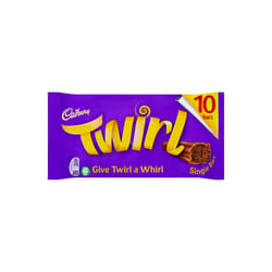 Cadbury Twirl Chocolate Bar 10 Pack Multipack 215g (Pack of 2)
