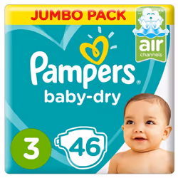 Pampers Baby-Dry Diapers Size 3 Midi 6-10kg 46's Pampers