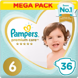 Pampers Premium Care Diapers Size 6 Extra Large 13+kg Mega Pack 36's