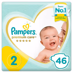 Pampers Premium Care Diapers Size 2 Mini 3-8kg Mid Pack 46's