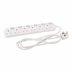 PMASTER Plugs & Sockets Switched Extension Lead with Neon Indicator 6-Gang 2m ( UK )