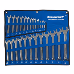 Silverline Mechanical Engineering Tool Combination Spanner Set 25pce 6 - 32mm ( UK )