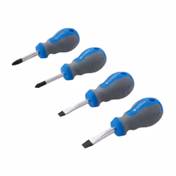 Silverline Stubby Soft Grip Handles Screwdriver Hand DIY Tool Pack Of 4 ( UK )