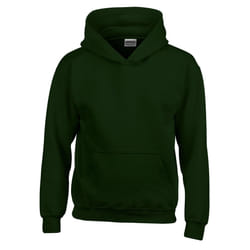 Gildan Childrens Hooded Sweatshirt - Forest Green, XS