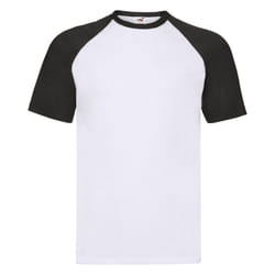 Short Sleeve Baseball T-Shirt For Mens - White/Black, 3XL