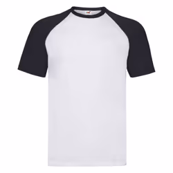 Short Sleeve Baseball T-Shirt For Mens - White/Deep Navy, M
