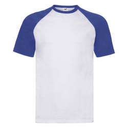 Short Sleeve Baseball T-Shirt For Mens - White/Royal Blue, XL