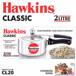Hawkins Classic Pressure Cooker, Best Cooker, Silver (CL10) - 2L