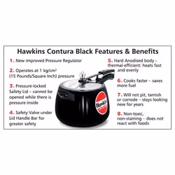 HAWKINS Pressure Cooker, Hard-Anodized Aluminum, Contura Black, 6.5-Liter