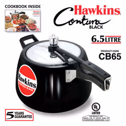 Hawkins Contura 2 Litre Pressure Cooker, Handi Cooker, Silver (HC20) - Black, 6.5L