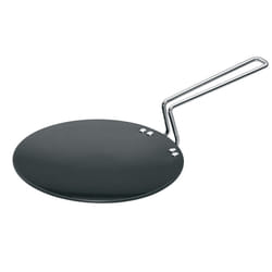 Hawkins Futura 26 cm Flat Tava, Hard Anodised Tawa with Stainless Steel Handle, Tawa with Rim, P - Flat - Hard Anodised, 22cm - Stainless Steel Handle