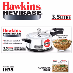 Hawkins Hevibase 8 Litre Pressure Cooker, Induction Cooker, Big Cooker, Silver (IH80) - 3.5L