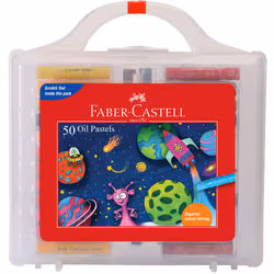 Faber-Castell Oil Pastels Set Of 50 Easy To Pack And Carry Colour Tool Box (Plastic Box Packing)|Multicolor