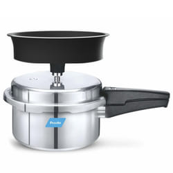 Preethi Aluminium Outer Lid 3 Litres Pressure Cooker with Spill Splash Shield (Induction Base)