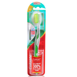 Colgate Slim Soft Advanced  Ultra Soft Manual Toothbrush for Adult  Multi Colour - 1 Count (Pack of 1) Black