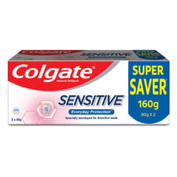 Colgate Sensitive Everyday Protection Toothpaste  Combo Pack of 160g 80g X 2  Specifically Developed for Sensitive Teeth & Healthy Gums  Colgate Tooth
