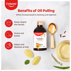 Colgate Vedshakti Oil Pulling, 200ml, Ayurvedic Mouthwash, Seasame Oil blen with neem, clove, lemon