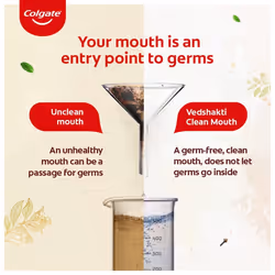 Colgate Swarna Vedshakti Ayurvedic Toothpaste, Anti-Bacterial Paste for Whole Mouth Health, With Neem, Clove, and Honey, 500g, (200g X 2 and 100g X 1)