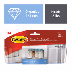 Command Medium Cabinet Organizer  2-packages  Holds 2 lbs  Decorate Damage-Free  Clear HOM14CLR-ES