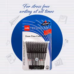 Cello Technotip Ball Pen Set  Pack of 10 (Black)