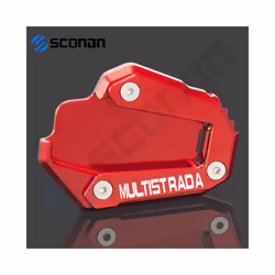Motorcycle Side Stand Enlarge Kickstand Enlarge Plate Pad Accessories - MULTISTRADA Red1