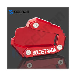 Motorcycle Side Stand Enlarge Kickstand Enlarge Plate Pad Accessories - MULTISTRADA Red1