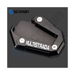 Motorcycle Side Stand Enlarge Kickstand Enlarge Plate Pad Accessories - MULTISTRADA Black1