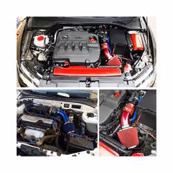 Automotive Modification Air Intake Aluminum Pipe Kit 76MM 3 &#39;&#39; - Set-carbon